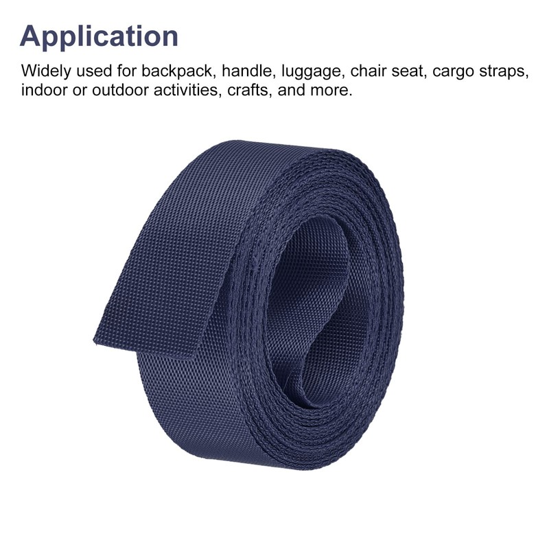 sourcing map Flat Nylon Webbing Strap 1 Inch 4 Yards