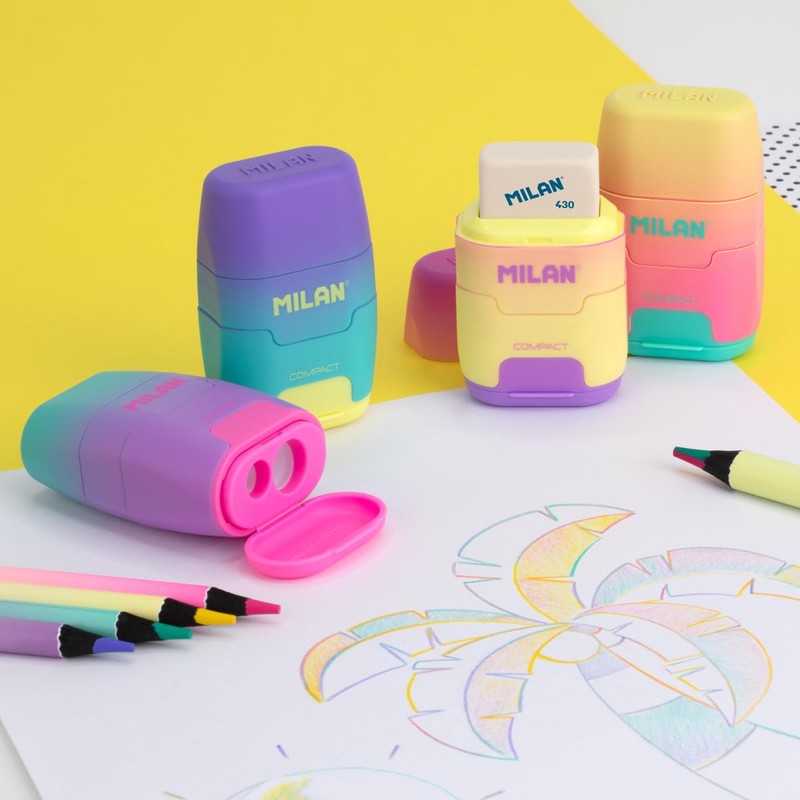 MILAN Blister Pack Sunset Purple Compact Sharpener + 2 Replacement