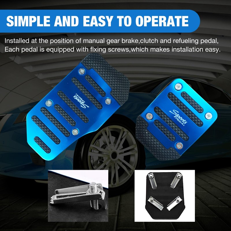Flygun Pack-3 Car Non-Slip Pedal Pads Set, Accelerator Pedal Covers,
