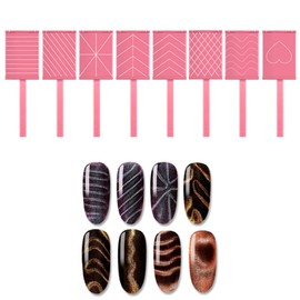 Magnet Nail Art Polish Tool Set, Cat Eye Gel Polish 3D Gel Cat Eye Plastic Tool-Suitable for DIY 3d Magnetic, Salon, Studio or Home 8 Piece