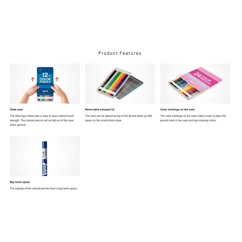 Tombow CL-RPW0424C Colored Pencils, ippo! Slide Can, 24 Colors, Plain,