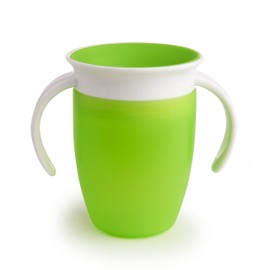 Munchkin Miracle 360 Sippy Cup, Trainer Toddler Cup, BPA Free Baby Cup with Handles, Non Spill Cup, Dishwasher Safe Baby Cup, Leakproof Childrens Cup, Baby Weaning Cup from 6+ Months- 7oz/207ml, Green
