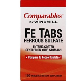 Comparables By Windmill Fe Tabs Ferrous Sulfate Tablets 100 Tablets (Pack of 9)