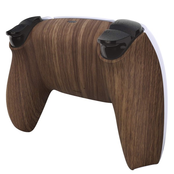eXtremeRate Wood Grain Patterned Soft Touch Custom Back Housing Bottom