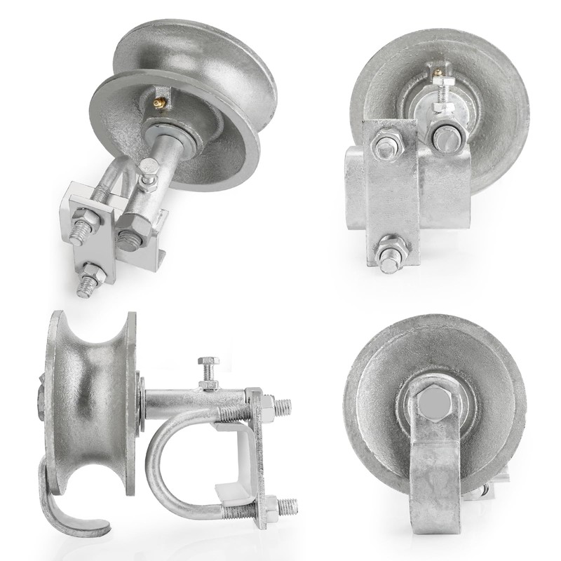 Sliding Gate Rollers, 5" Rear Pipe Track Wheels for Chain