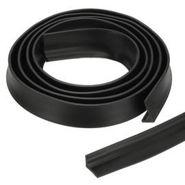 PATIKIL 118 Inch Collapsible Shower Threshold Water Dam Guard, Shower Stopper Barrier Self Adhesive Sink Splash Guard for Frameless Shower Door Bottom, Black (1.2"Wx0.6"T)