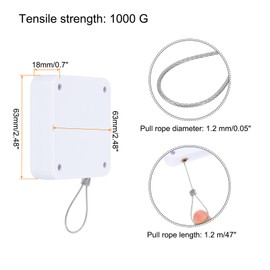 QUARKZMAN Punch-Free Automatic Sensor Door Closer 0.05 x 47 Inch Extendable Cable Lock with Double-Sided Tape Security Lock Terminal White