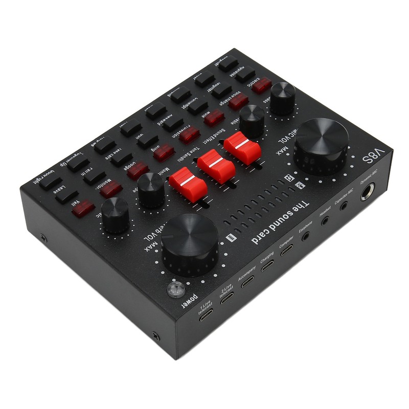 Bluetooth Live Sound Card 8 Modes Voice Changer Sound Mixer