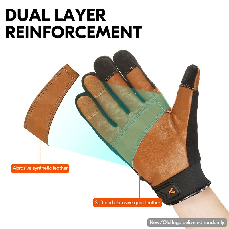 Vgo...… Winter Work Gloves Waterproof in Goat Leather, Cold Weather