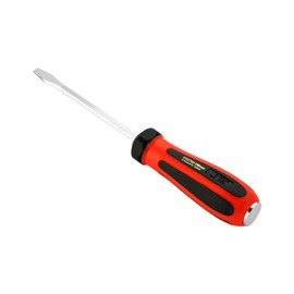 Jetech Striking Cap Go-Through Slotted Screwdriver, S2 Steel Flathead with Magnetic Tip, Ergonomic Soft Grip TPR Handle, 0.2 x 3.94 inches