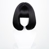Black Bob Women Men Short Straight Wig with Bangs Heat