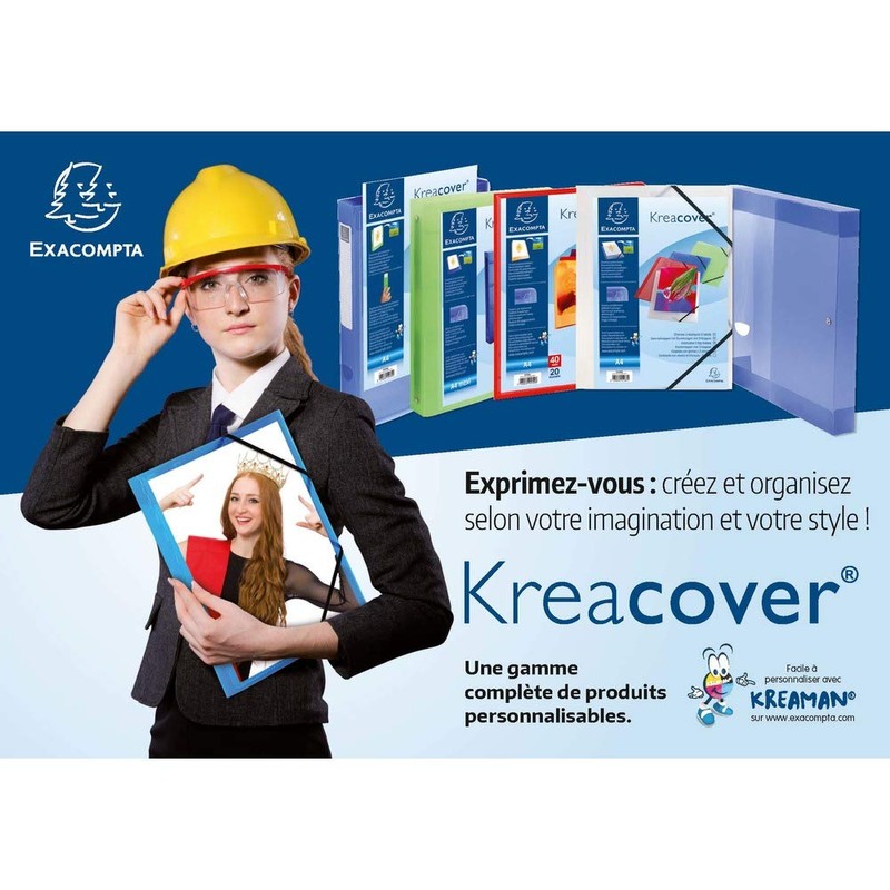 Exacompta KreaCover 51968E Presentation Folder Plastic Cover Outside and Inside