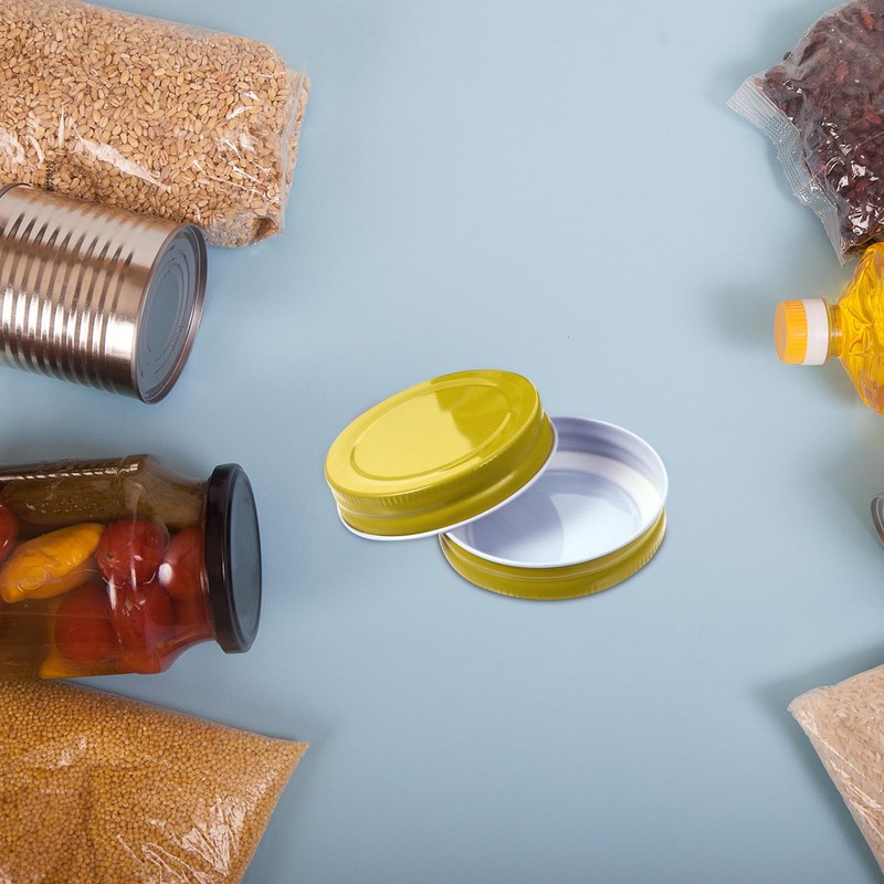 Kichvoe 12pcs Mason Jar Lids Jars Wide Mouth Lids Reusable