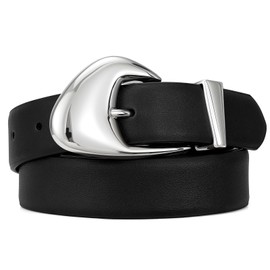 SUOSDEY Women Leather Belt for Jeans Dresses Fashion Ladies Waist Belt Black Brown Women's Belts 1.18" Width