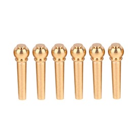 Bass Guitar Bridge Pins, Musical Instrument, Acoustic Guitar Bridge Pins (Golden) (With Box), Pack of 6