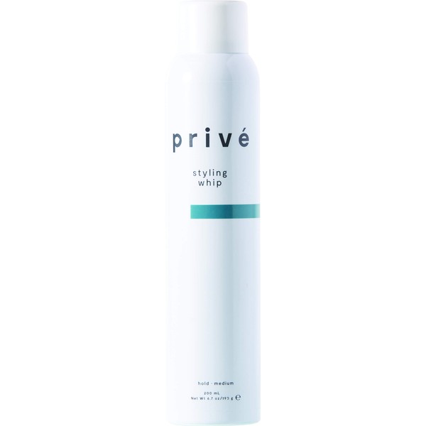 Privé Styling Whip – Styling & Volumizing Mousse – Incredible Body, Movement, Volume and Shine for Fine and Medium Hair, Curly Hair Mousse (6.7 oz)