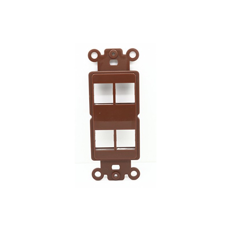 RiteAV Brown Blank 4 Port Modular Insert for Keystone Jacks