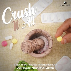 Radicaln - Juego de mortero y mortero de mármol Marinara de 2.5 pulgadas, molinillo de especias hecho a mano para cocina, juego de mortero pequeño y mortero y trituradora de ajo, lo mejor para