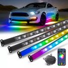 MICTUNING 4PC Car Underglow Light Strip Kit,Chasing Dream Color RGB+IC