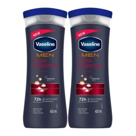 Vaseline Men Extra Hydration + Vaseline Body Lotion, 13.5oz (400ml) (Pack of 2)