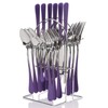 24 Pieces Flatware Set, Stainless Steel Cutlery Set with Silverware