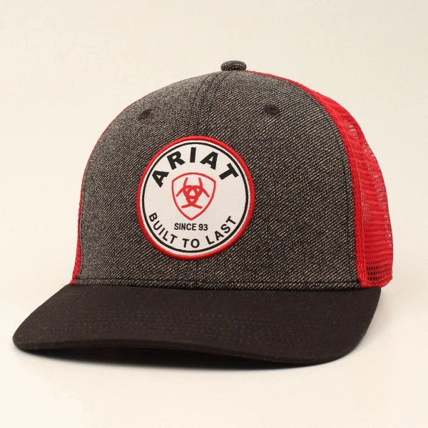 Snap-Back Ariat Mens Vintage Style Baseball Cap Mesh Snap Back