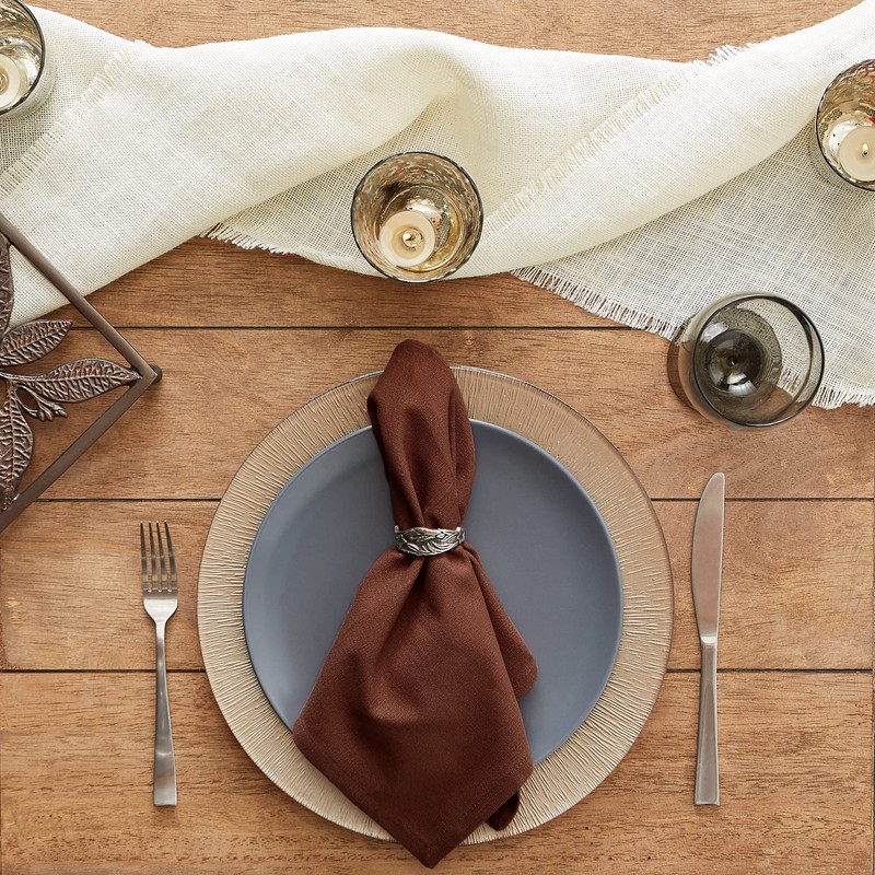 DII Solid Napkin Set Collection, 20x20, Bark Brown, 6 Piece