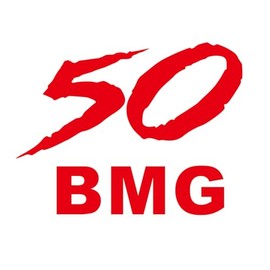 4 PCS 50 BMG Caliber Vinyl Sticker – Red Spartan Style Ammo Can Decal for Sniper Rifle Cases, Tool Box, Tactical Gear, Hard Hat, Gun Safe, Waterproof Vinyl Label