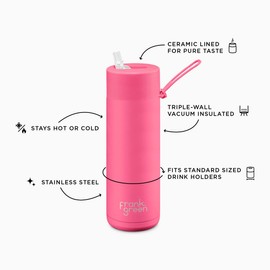 frank green Ceramic Reusable Bottle with Straw Lid, 20oz/595ml Capacity (Lilac Haze)