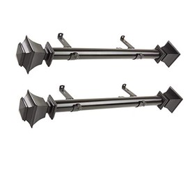 A&F Rod Décor - Chopin 1.5" Side Curtain Rod 24 inch long (Set of 2) - Black