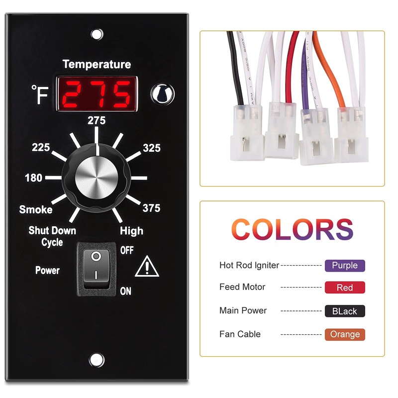 WADEO Digital Thermostat Controller Kit Replacement Part for Traeger Wood