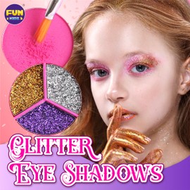 60Pcs Kid Makeup Kit for Girls 6-12, FunKidz Three Layers Folding Make Up Box Toy Set Child Beauty Cosmetic Kits for Little Girls Party Gifts