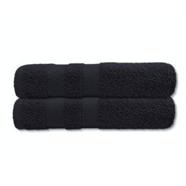 A & B TRADERS Cotton Hand Towels 600 GSM Soft Thick Easycare Multipurpose Daily Use bathroom Gym Spa Salon Sports Towels (Black, 2)