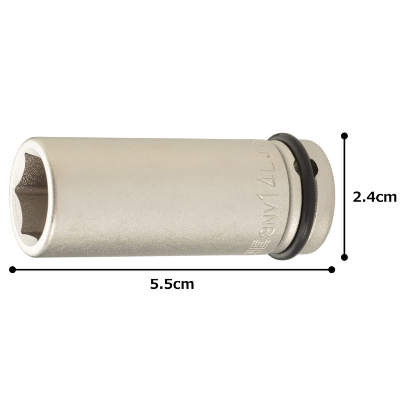 Tone 3NV-14L Long Socket for Impact, 3/8 inch (9.5 mm)