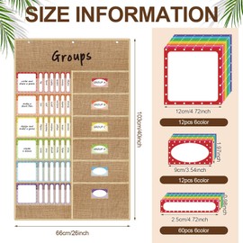 Gueevin Group Management Pocket Chart with 84 Cards Classroom Behavior Chart Pocket Chart for Classroom or Home Use (Classic)