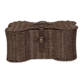 Bone Dry Pet Storage Collection Toy Basket, Medium, 21x13x8", Brown Plastic Wicker