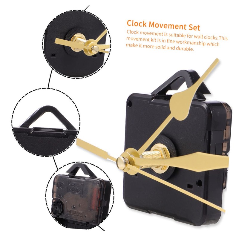 SHINEOFI 3pcs DIY Clock Movement Mechanism with Elegant Hands Silent
