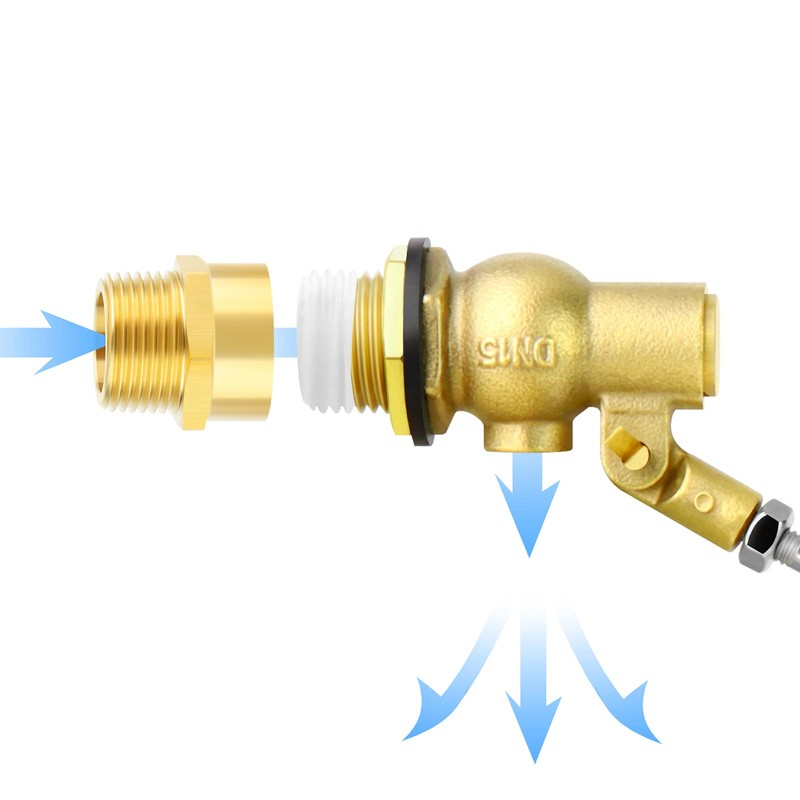 GASHER 1PCS 3/4" 304 Stainless Steel Float Ball Valve with