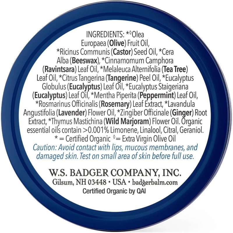 Badger Aromatic Chest Rub, 100% Organic Vaporub, 75 oz Tin