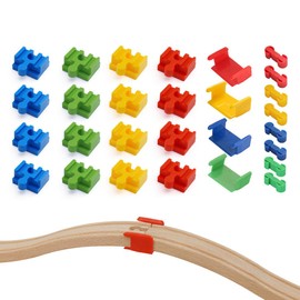 YAFLUG Adapter Set for Wooden Railway Rails, Wooden Railway Accessories, 28-Piece Set Rail Connector Connector, Compatible with Multiple Wooden Rail Systems, Railway Toys