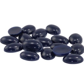 18x13mm Blue Navy .NVY Flat Back Oval Acrylic Cabochons Rhinestones Plastic Gems Embellishments for Crafts, Costumes, Card Invitations, Jewelry, Cosplay - 25 Pieces