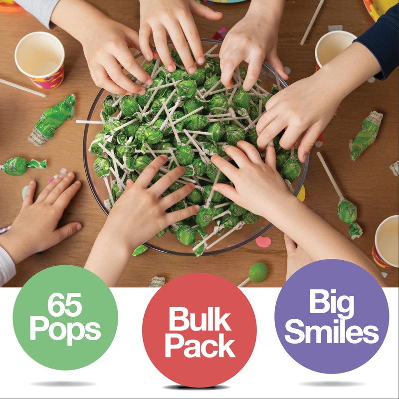 Sour Apple Lollipops – 65 Count Bulk Candy Pack, Individually