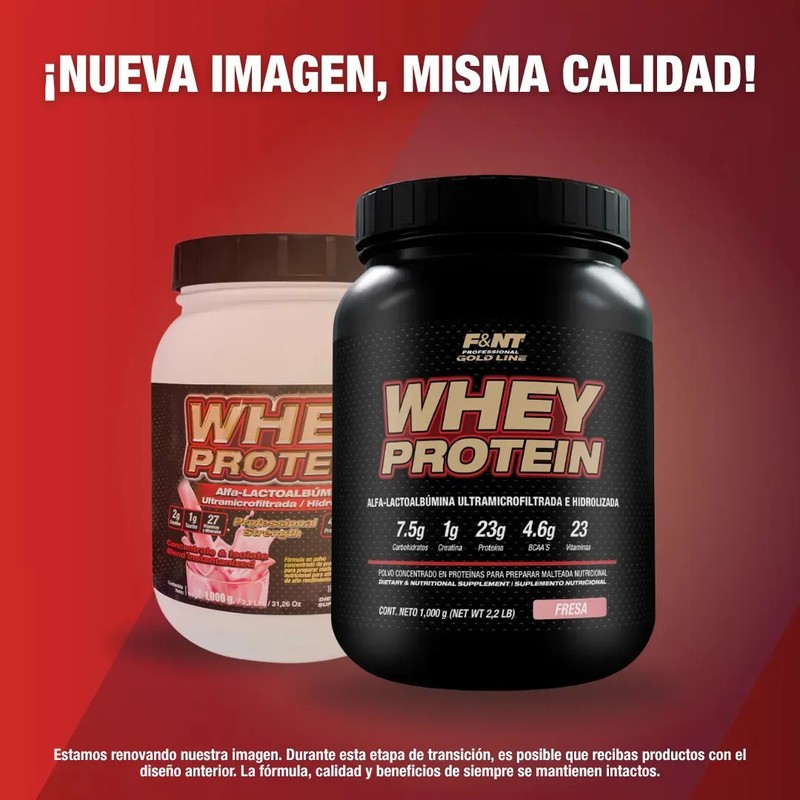 Whey Protein 1,000 Gr Alfa-lactoalbúmina Fnt Sabor Fresas Con Crema
