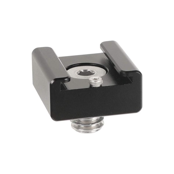 CAMVATE 3/8"-16 Cold Shoe Mount Adapter with Locating Pins Compatible