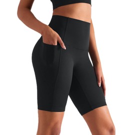 Pantalones Cortos de Motociclista de Cintura Alta para Mujer, Pantalones Cortos de Spandex Negro Suave para Entrenamiento Voleibol Yoga Danza (X-Grande, Negro)