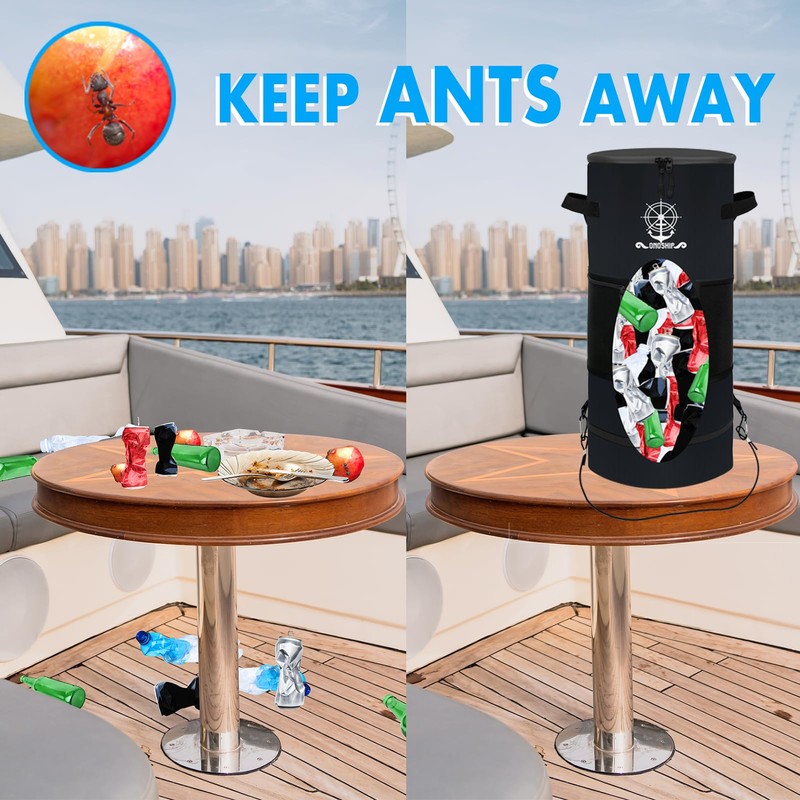 Portable Boat Trash Can Odor & Leak Resistant 900D Oxford