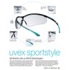 Uvex Sportstyle Protective Glasses – Transparent Work Glasses – Black/White