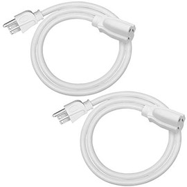 WILAWELS 2-Pack White Outdoor Extension Cord 3FT, W01ECP206