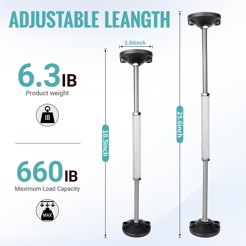 2 Pcs Undermount Sink Brackets, Heavy Duty Adjustable Support Pole,