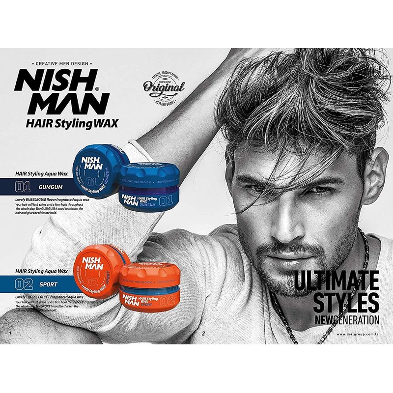 nishman 02 Hair Styling Wax Sport - Honeymelon